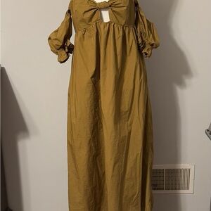 Elegant Mustard Off-Shoulder Dress